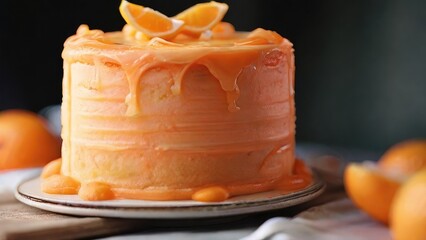 Wall Mural - cake with orange