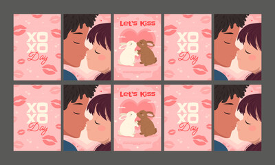 Wall Mural - international kissing day vector illustration flat design