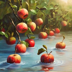 Wall Mural - apples on the tree