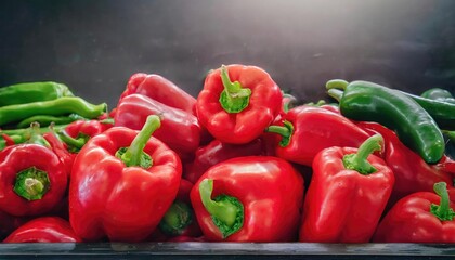 Wall Mural - Red Bell Peppers in a Vegan Diet