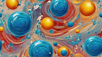 Poster - abstract colorfull splash texture painting background 