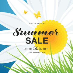 Wall Mural - spring sale banner layout template design, vector illustration