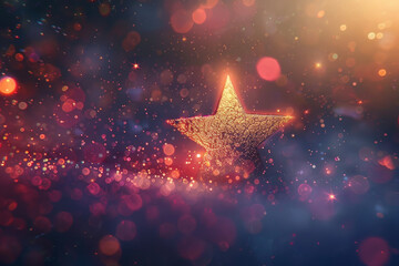 Wall Mural - A star with a bright color and a twinkle and a professional overlay on the wish
