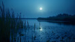 The nocturnal symphony of frogs in wetlands, immersing yourself in the sounds of nature under the moonlit sky