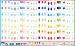 風船のイラスト　虹色カラーセット