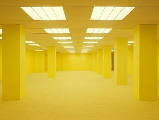 Wall Mural - empty yellow room