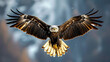 Birds of prey, such as eagles or hawks, in flight. Try to capture their soaring movements against the sky