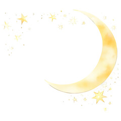 Wall Mural - Celestial moon and stars border with sparkling constellations Transparent Background Images