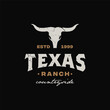 Longhorn Texas Farm Ranch Cow Bull Buffalo Livestock Countryside Logo Design