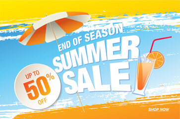 Wall Mural - summer sale banner vector illustration