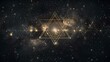 Mystic star of david shining in the cosmos, representing esoteric knowledge and universal connection. abstract spiritual background design for meditation and contemplation. AI