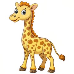  giraffe cartoon isolated on white