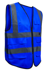 Wall Mural - Safety Vest Reflective shirt beware, guard, traffic shirt, safety shirt, rescue, police, security shirt isolated on white background With clipping path. 