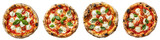 Fototapeta  - Tasty margarita pizza isolated on white top view