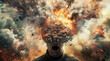 Chaotic explosion of business ideas: overloaded mind illustration