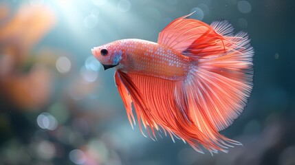  Red and White Fish in Shimmering Water