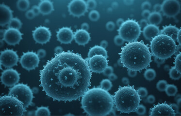 Background of dividing cells. virus 3D