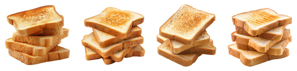 Wall Mural - Sliced bread isolated on transparent background. PNG