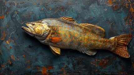  Paint a fish with orange spots on its body and a black body with orange spots