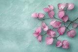 Fototapeta Storczyk - Pastel Tranquility: A Delicate Mauve Quench in a Dreamy Mint Leaf Void, Enhanced with Ethereal Studio Lighting
