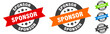 sponsor stamp. sponsor round ribbon sticker. tag