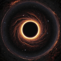 Wall Mural - Black hole seen from a planet, illustration