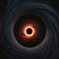 Wall Mural - Black hole seen from a planet, illustration