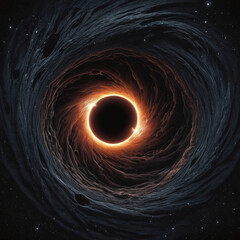 Wall Mural - Black hole seen from a planet, illustration