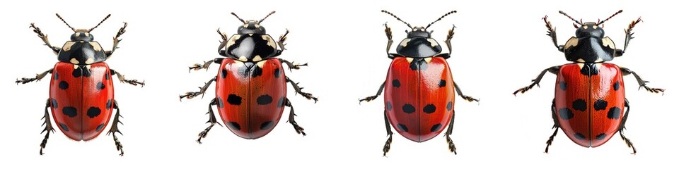 Wall Mural - Set of ladybugs isolated on transparent background