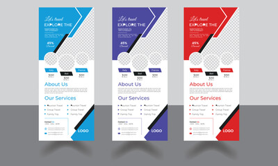 Modern Travel business roll up banner tampleta. 