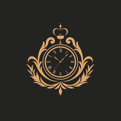 Wall Mural - Elegant Clock Logo