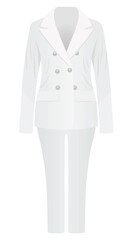 Canvas Print - White woman suit and trousers. vector illustration