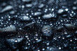 The image is of a wet surface with many small water droplets scattered across it