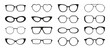 Set of different eyeglasses frames.