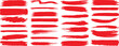 red brush strokes vector on a white background, perfect for creative designs and art projects