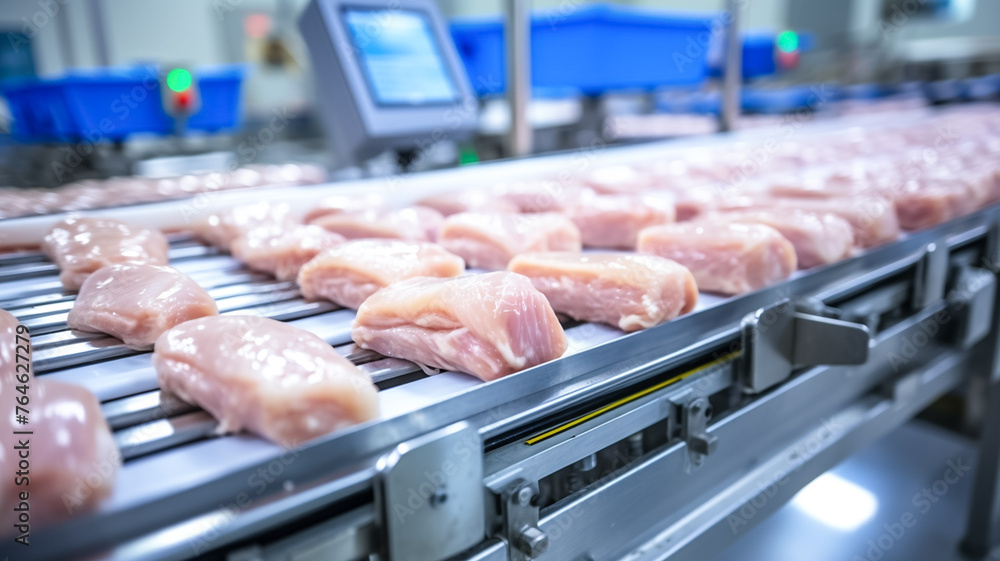Poultry farm production of chicken meat. Industrial production and ...