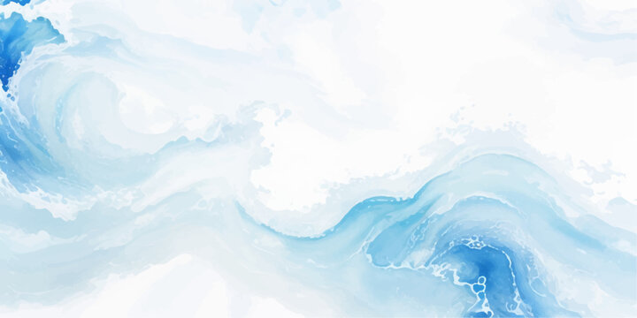 abstract soft blue and white abstract water color ocean wave texture background. banner graphic reso