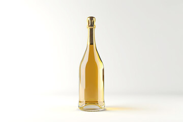 Elegant sealed champagne bottle on a light background with space for text, suitable for celebrations and festive occasions