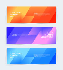 Wall Mural - geometric banner design with vector presentation template.