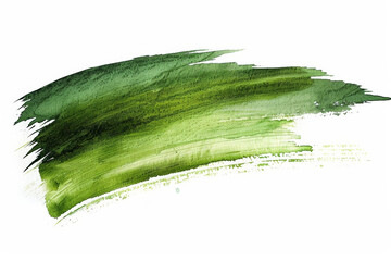 Wall Mural - Dynamic green watercolor brush stroke on a white background, ideal for environmentally themed designs, artworks, and space for text