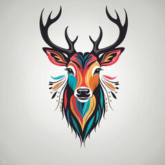 Wall Mural - flat   logo of animal colorfull colorful background