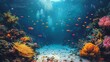 People scuba diving underwater with beautiful view snorkeling many exotic fish and coral AI Image Generative