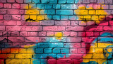 Fototapeta Młodzieżowe - Vibrant graffiti wall