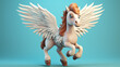 cartoon 3d illustration A horse with wings that has 