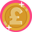 Symbolizing British currency, the 'Pound' icon represents financial stability and economic strength, embodying the UK's longstanding monetary heritage.