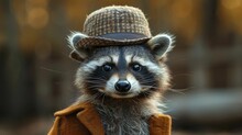 A clever raccoon donning a detective hat uses analytical prowess and creative problem-solving in consultancy services.