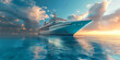Luxury Cruise Ship in the ocean in summer