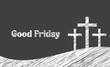 Christian cross sign scribble effect style good friday greeting card,illustration EPS10.