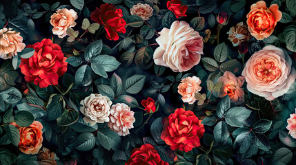 Wall Mural - Floral Allover Latest Running Digital Print Design For New Collection.