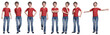 © Tritons - 3D render : young teen boy character with different action and expression for graphic resources, PNG transparent